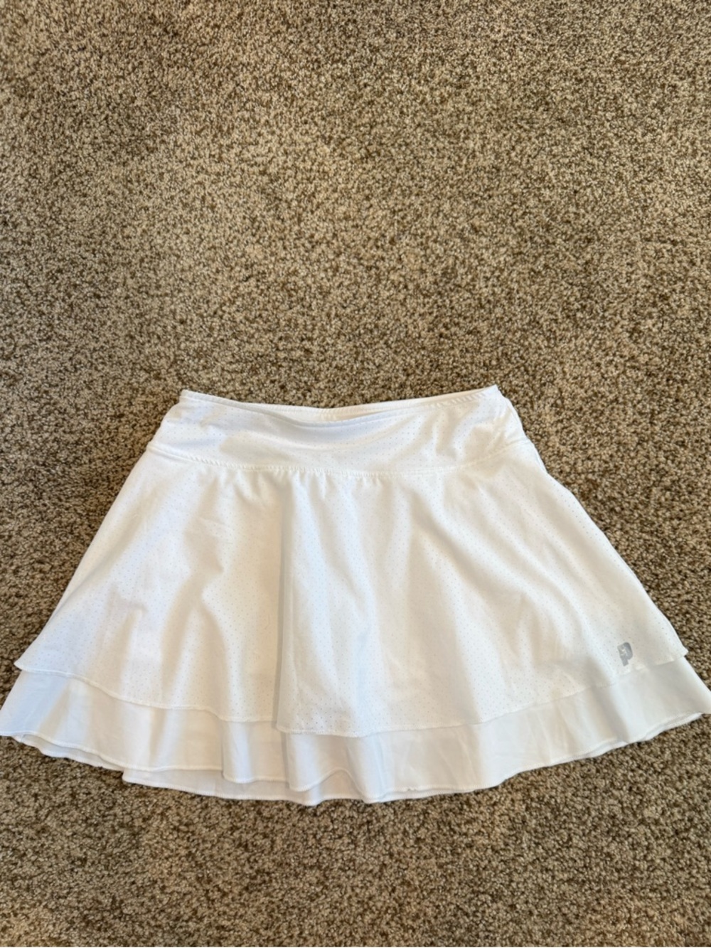 Prince White Circle Skater Tennis Skirt with Layered Hem